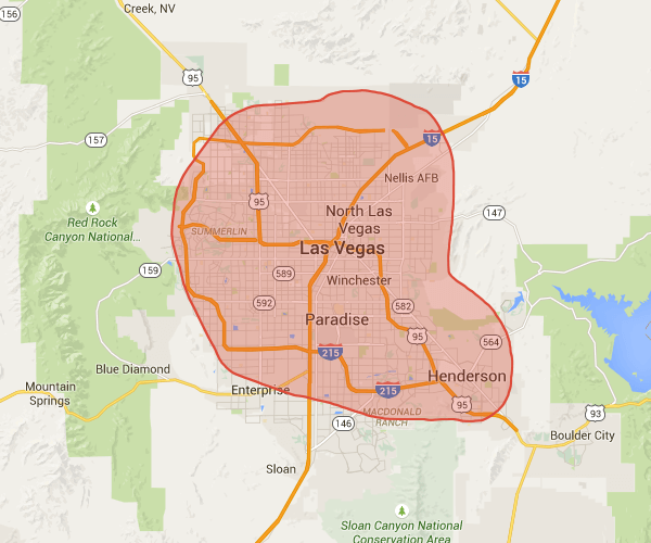 Our cleaning service areas in Las Vegas